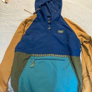 L.L. Bean Navy Hooded Jacket with Orange Trim